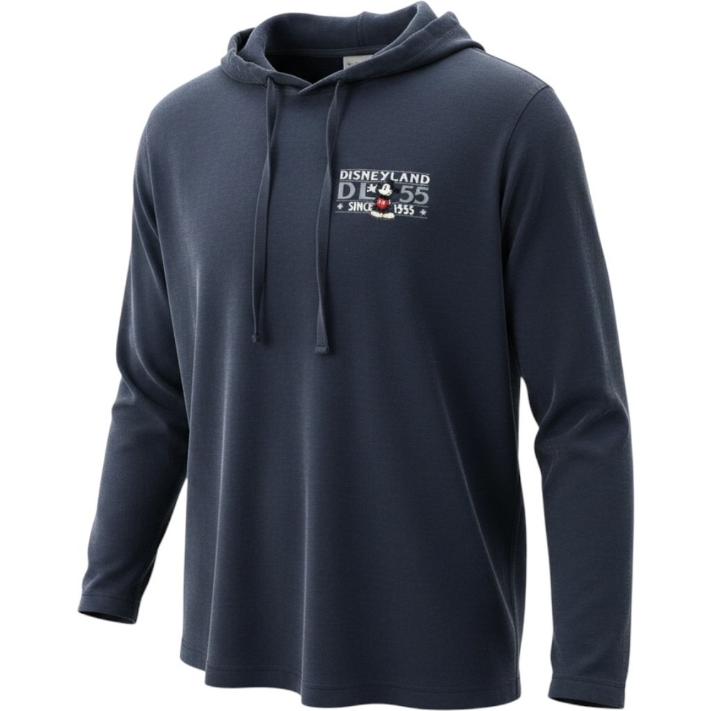 Disneyland Resort DL 55 Mickey Mouse Hoodie Long Sleeve Navy Blue Size M 0176